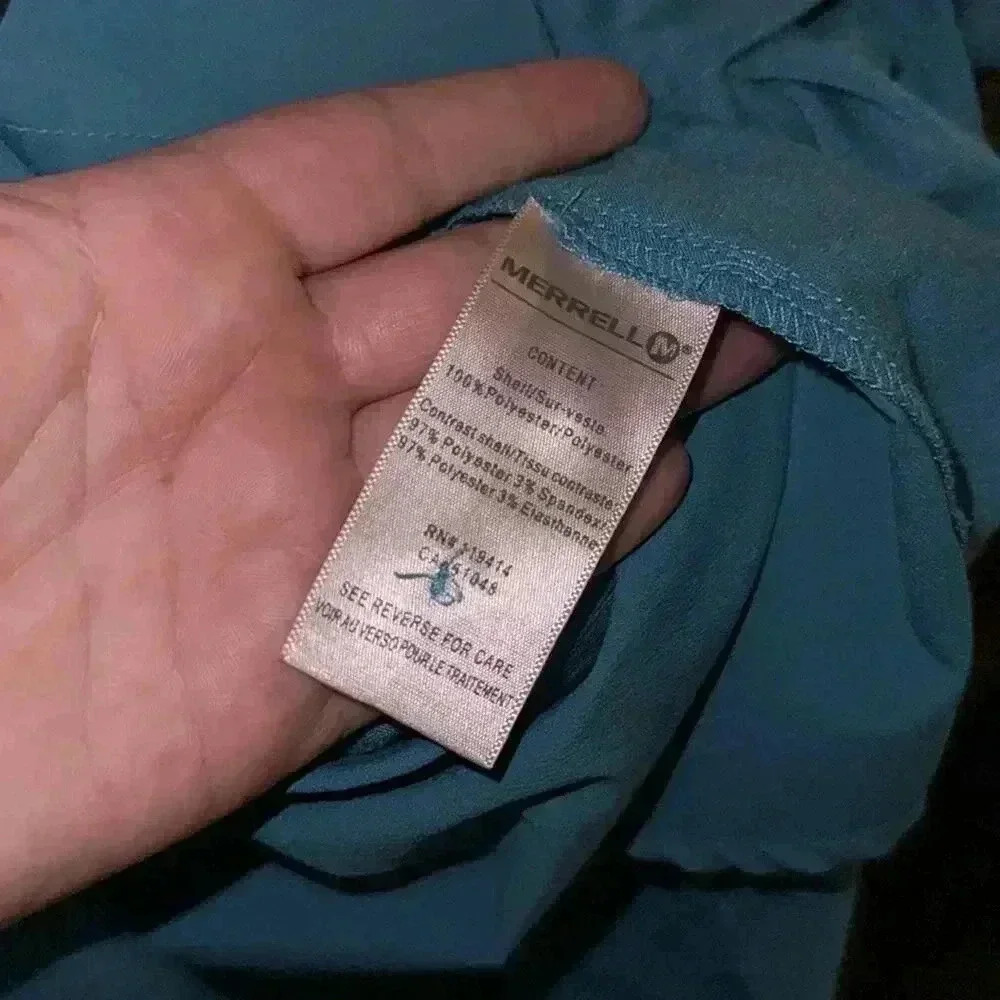 Merrell opti-wick of 30+ teal short sleeve button up women’s size XL/Extra Large - Picture 7 of 9